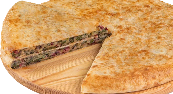 Осетинский пирог с сыром и свекольными листьями
